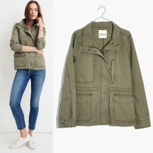 Madewell Cargo Utility Jacket in Olive Size Small $128